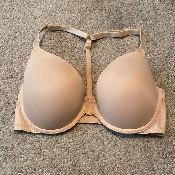 Victoria Secret 36D nude T back strap clip clasp in front - Picture 1 of 3